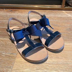 Jacadi Navy Bow Sandals size 34